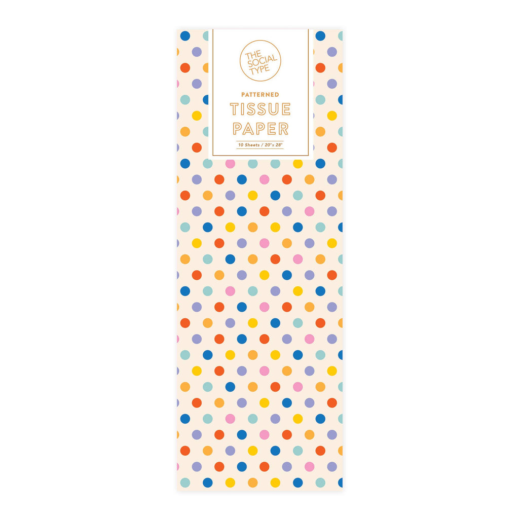 Rainbow Confetti Dot Tissue Paper