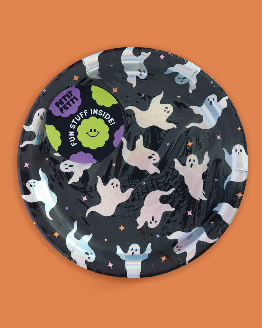 Halloween Plates - 12 paper plates, checkered, bats, ghosts