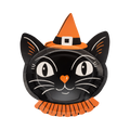 Vintage Witchy Cat Plate