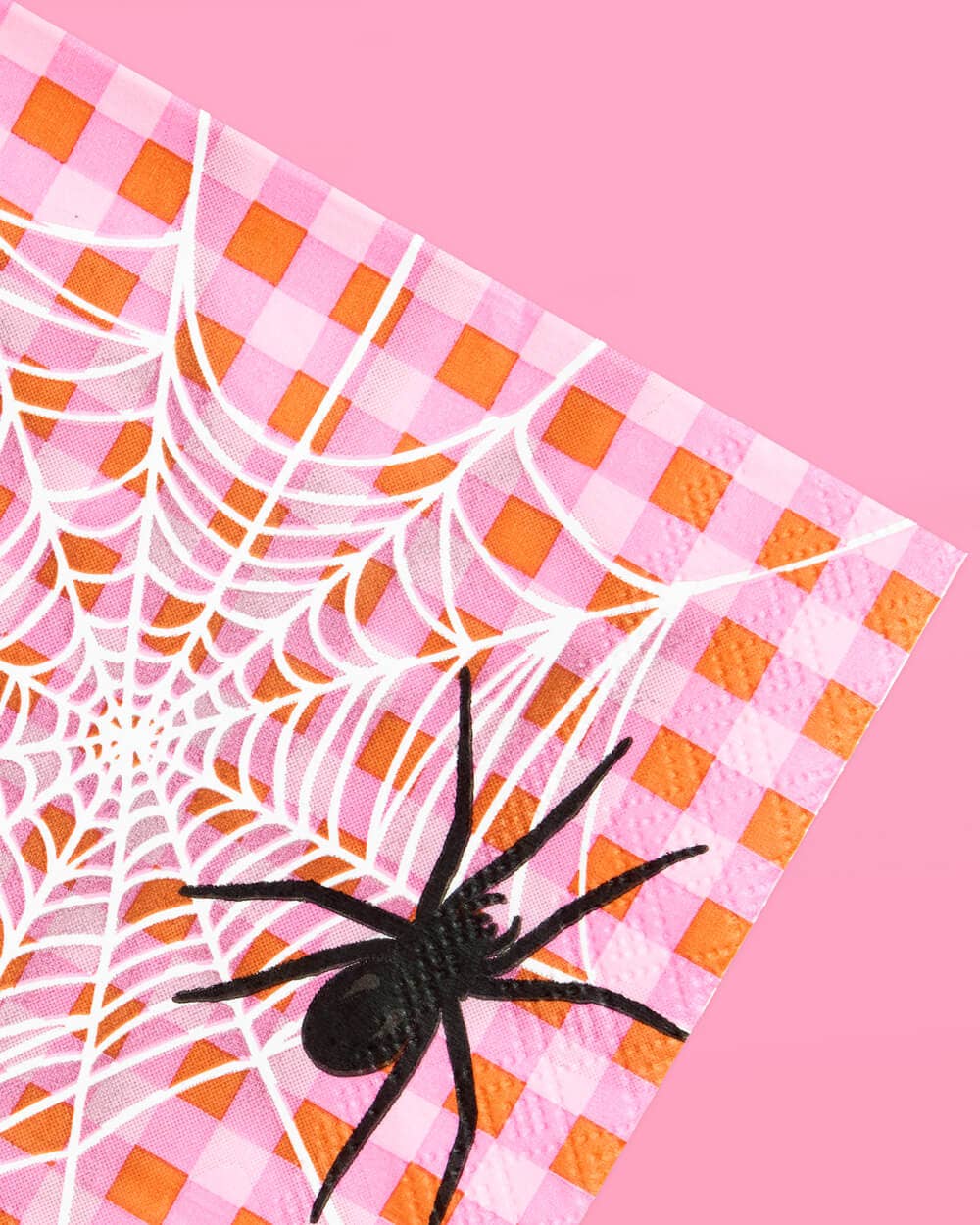 Pink Halloween Napkins | gingham, cocktail, spooky