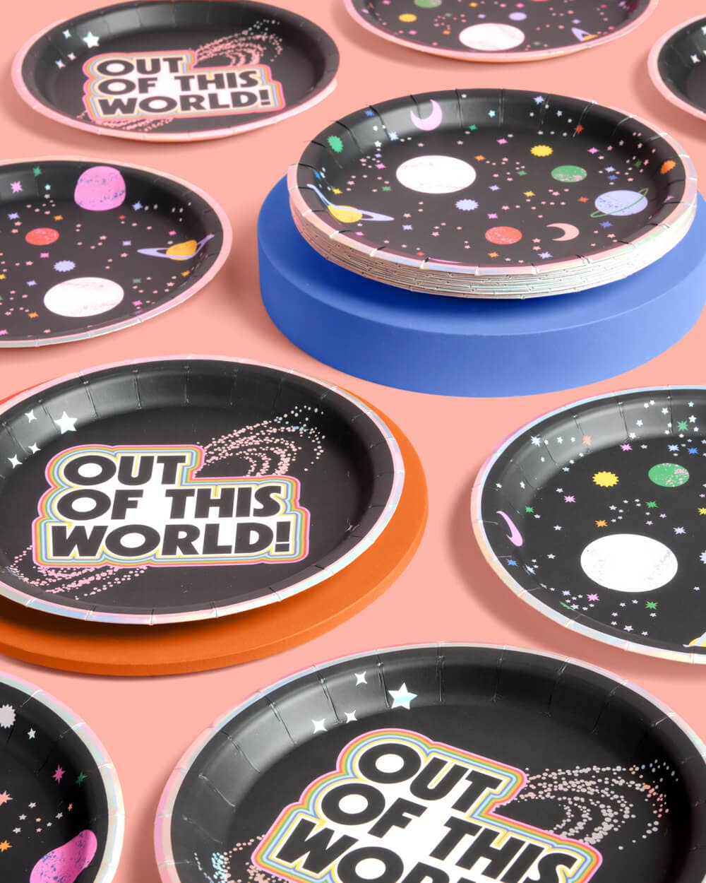 Out of This World Plates - 24 paper plates, outer space, kids birthday, aliens