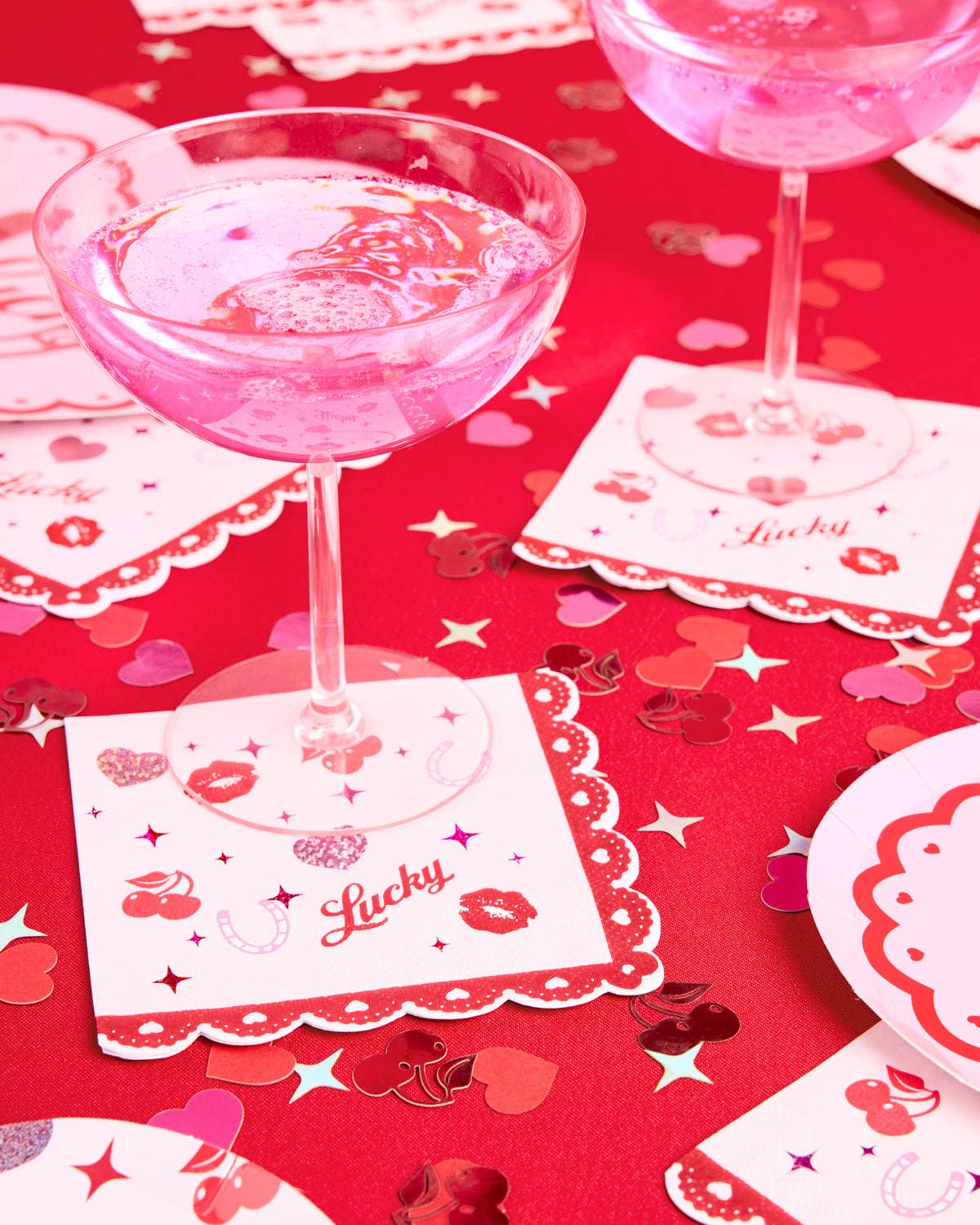 Lucky in Love Napkins - 25 paper napkins, Vday, Bachelorette Decorations