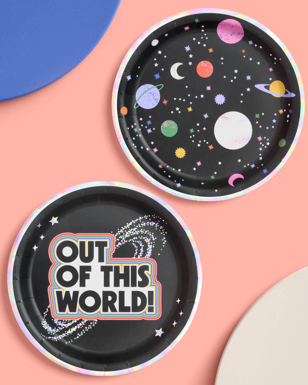 Out of This World Plates - 24 paper plates, outer space, kids birthday, aliens