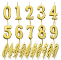 Number Candles 3.94” Gold