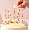 6ct Gold Thin Spiral Candles
