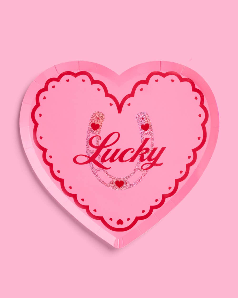 Lucky in Love Plates - 24 9" paper plates, Bachelorette Party, Galentine's, VDAY