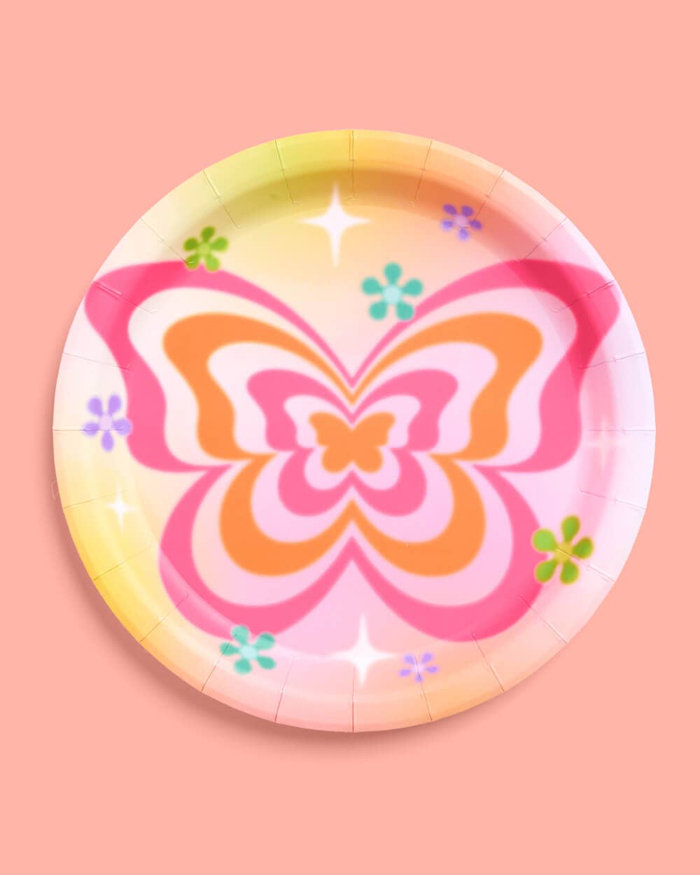 Butterfly Dreams Plates - 24 paper plates, Groovy, 70s, Y2K