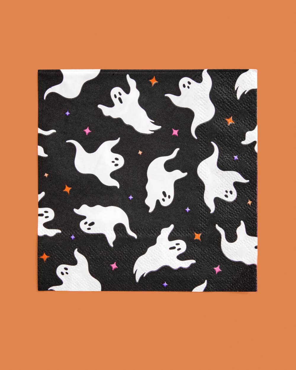 Halloween Napkins - 50 paper napkins, ghosts, checker, pink