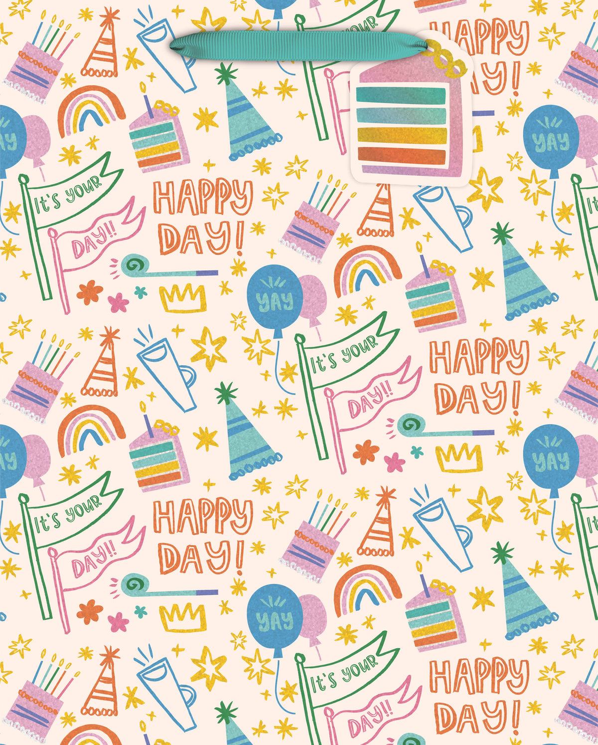 Happy Day Doodles Large Tote Bag