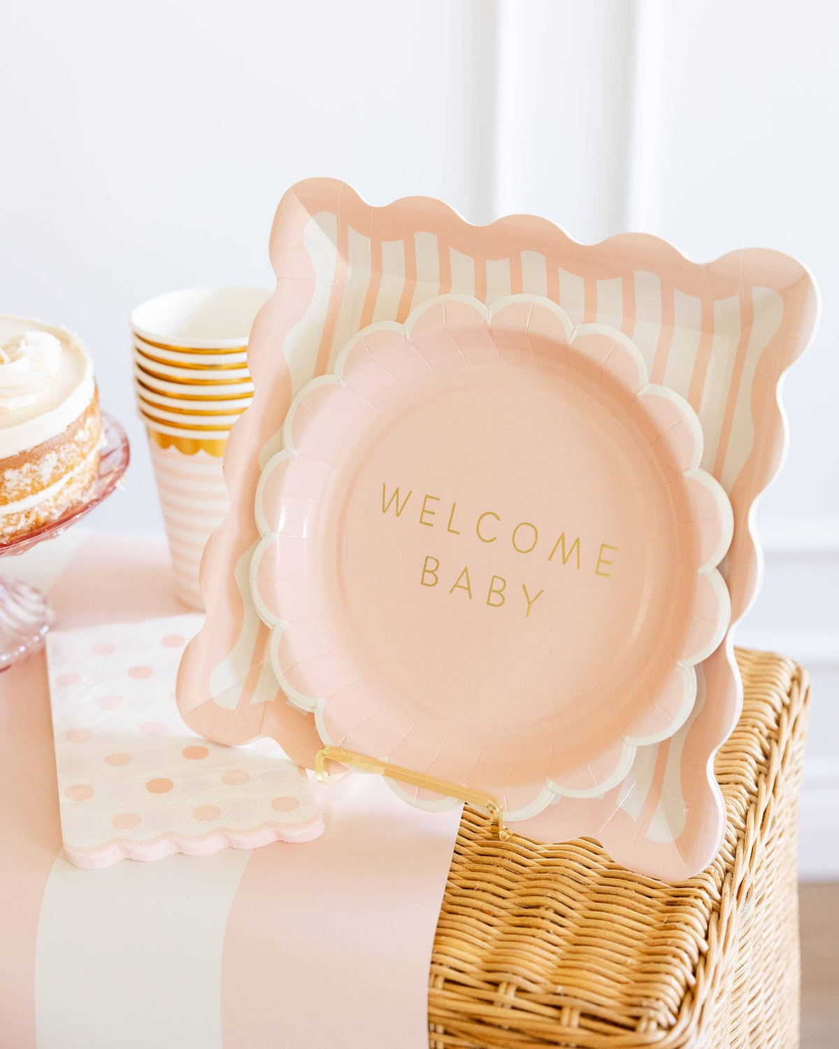 Welcome Baby Pink Plate