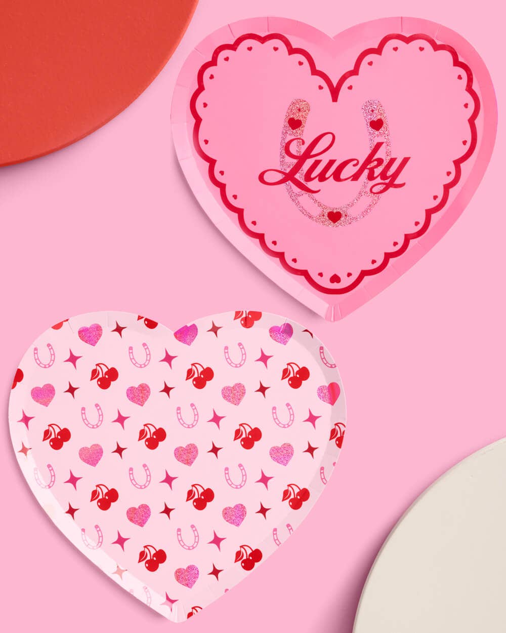 Lucky in Love Plates - 24 9" paper plates, Bachelorette Party, Galentine's, VDAY