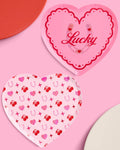 Lucky in Love Plates - 24 9" paper plates, Bachelorette Party, Galentine's, VDAY