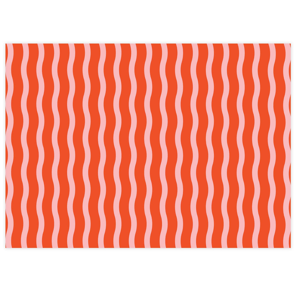 Tangy Red Fussy Stripe Tissue Paper