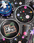 Out of This World Plates - 24 paper plates, outer space, kids birthday, aliens
