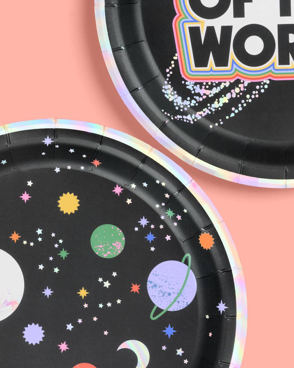 Out of This World Plates - 24 paper plates, outer space, kids birthday, aliens